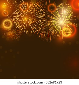 Brightly Fireworks on dark background