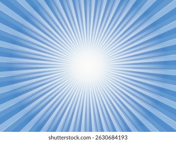 Brightly shining sun rays image concentrated line background_blue