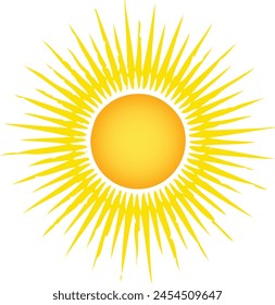 Brightly shining sun vector illustration