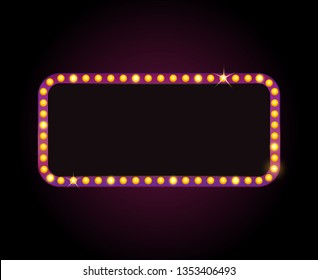 Brightly theater glowing retro cinema neon sign