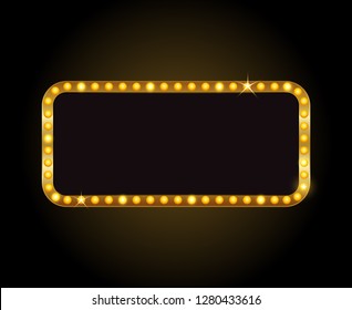 Brightly vector theater glowing retro cinema neon sign