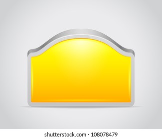 Brightly yellow billboard on gray white background