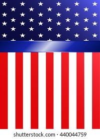 Brightly-colored American flag banner background.  Vector EPS-10 file, transparency used. 