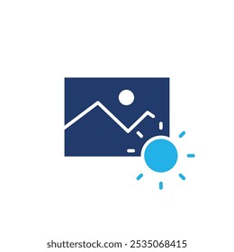 Helligkeit farbiges Symbol, Vektordesign gut für Web oder mobile App