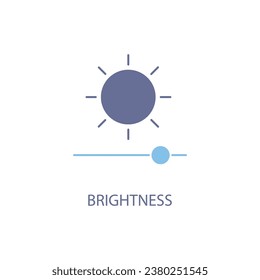 Brightness concept line icon. Simple element illustration.Brightness concept outline symbol design.