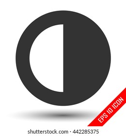 Brightness and contrast icon. Coding console icon. Simple flat logo of brightness and contrast isolated on white background. Vector illustration.