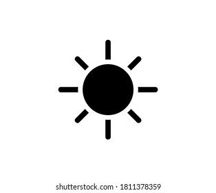 Brightness and contrast Icon, Intensity Setting Vector Art Illustration. sun rises symbol in glyph style.