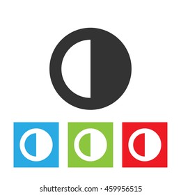 Brightness and contrast icon. Simple logo of brightness and contrast isolated on white background. Flat vector illustration.