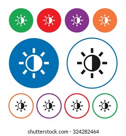 Brightness Contrast Icon Sun Icon Vector Stock Vector (Royalty Free ...