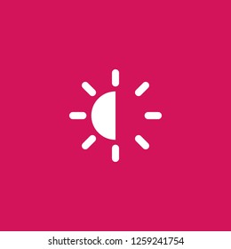 brightness contrast icon vector. brightness contrast sign on pink background. brightness contrast icon for web and app