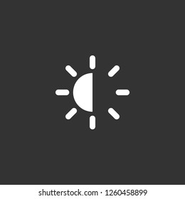 brightness contrast icon vector. brightness contrast sign on black background. brightness contrast icon for web and app