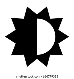 Brightness and contrast setting black icon .