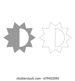Brightness and contrast setting grey set  icon .