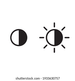 Brightness and contrast vector icon