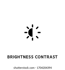 brightness contrast vector icon. brightness contrast black sign on white background. brightness contrast icon for web and app