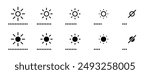Brightness control icon. Adjust brightness screen icon. Bar light level control screen icon. Vector