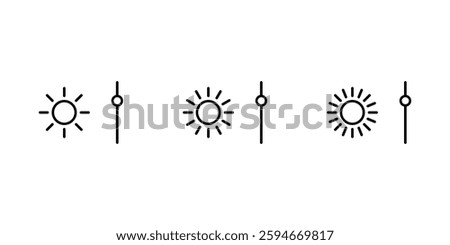 Brightness control icon. Adjust brightness screen icon. Bar light level control screen icon. Contrast level icon vector illustration.