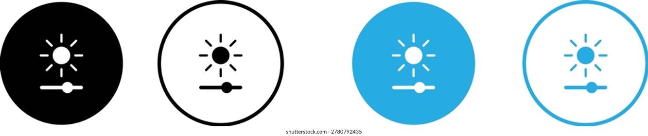 Brightness Control Icon Set- stock vector.