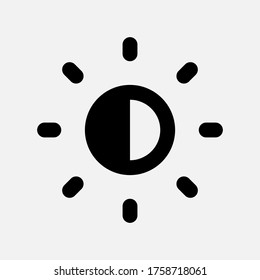 brightness control icon vector illustration.use for picture, photo, image, edit, effect, saturation, exposition icons.