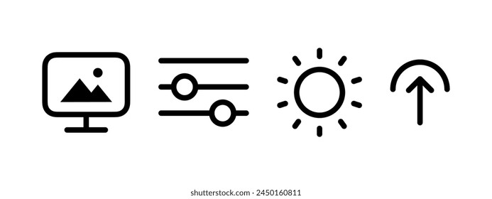 Brightness control icons. Vector scalable graphics