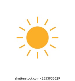 Brightness control line icon in warm yellow gradient. Trendy flat isolated symbol, sign used for: illustration, outline, logo, mobile app, etc