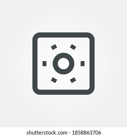 brightness down Icon symbol isolated on white background. Vector Illustration