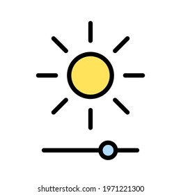 Brightness, enhance, slider icon vector image. Can also be used for customer support and UI. Suitable for use on web apps, mobile apps and print media.