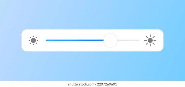 Brightness. Flat, color, brightness slider. Vector illustration.