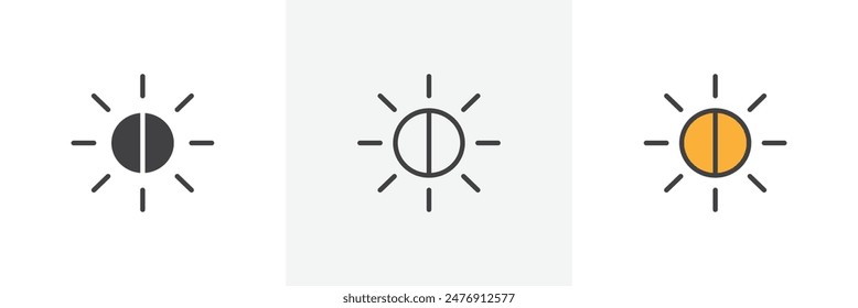 Icono de línea fina y brillante colección.
