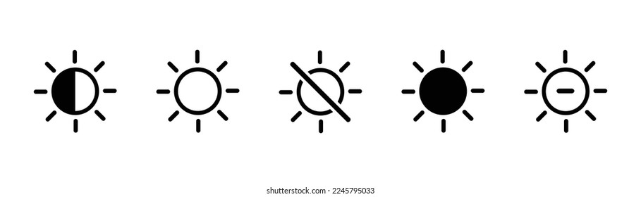 Brightness graphic vector icons collection