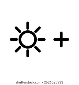 Brightness Icon, Adjust Contrast icon ,vector silhouette. Temperature icon, Screen brightness icon for UI UX website, mobile app, logo. Vector illustration.