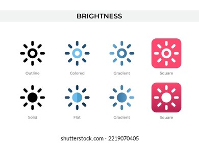 brightness icon in different style. brightness vector icons designed in outline, solid, colored, gradient, and flat style. Symbol, logo illustration. Vector illustration