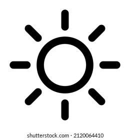 Brightness Icon in flat style. Intensity setting symbol isolated on white background. Simple sun icon. Vector illustration for graphic design, Web, mobile app