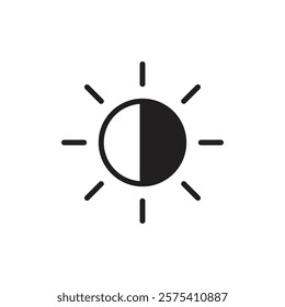 Brightness icon Flat vector set outline