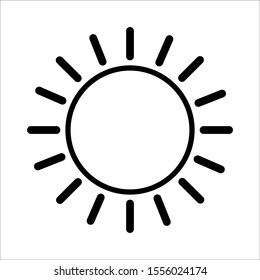 Brightness Icon, Illustration Arrangement Vector Art Illustration. Sun icon with a white background