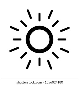 Brightness Icon, Illustration Arrangement Vector Art Illustration. Sun icon with a white background
