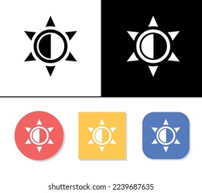 brightness icon Intensity Setting symbols button for logo banner app web - Vector