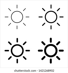 Brightness Icon, Intensity Setting Vector Art Illustration