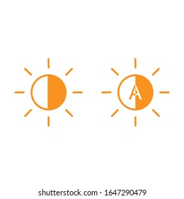 Brightness Icon, Intensity Setting Vector Illustration