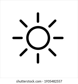 Brightness Icon, Intensity Setting Vector Art Illustration, sun icon. Isolated on white background.