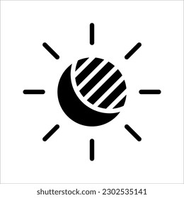 Brightness Icon, Intensity Setting vector illustration on white background