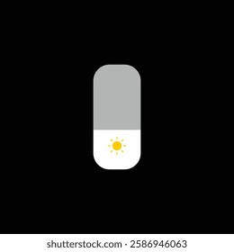 Brightness icon isolated on black background. Display symbol modern, simple, vector, icon for website design, mobile app, ui. Vector Illustration