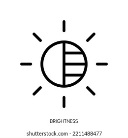 brightness icon. Line Art Style Design Isolated On White Background