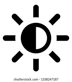 Brightness icon in line vector 