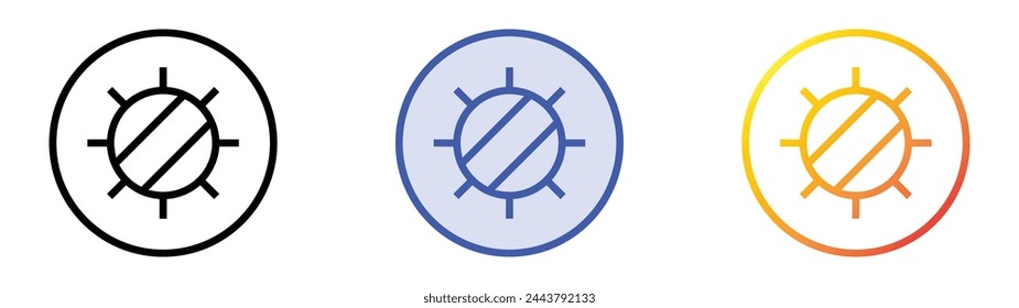 brightness icon. Linear, Blue Fill and Gradient Style Design Isolated On White Background