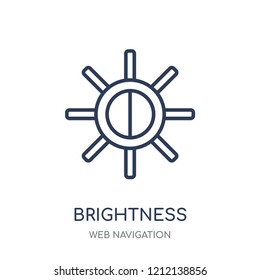 Brightness icon. Brightness linear symbol design from Web navigation collection. Simple outline element vector illustration on white background.