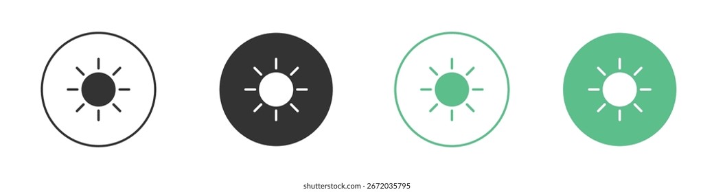 Brightness icon Minimal Flat Line Vector Icon Set.
