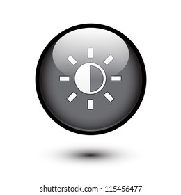 Brightness icon on black button