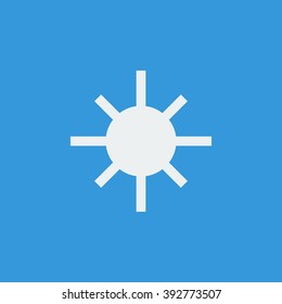 Brightness icon on blue background