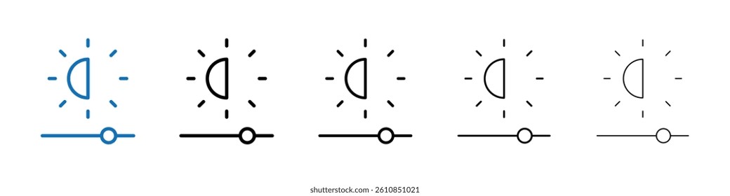 Brightness icon Outline vector logo for web ui